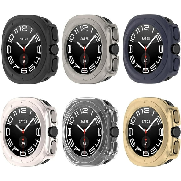 KOMI  [6-Pack] Case Covers for Samsung Galaxy Watch Ultra 47mmm Case, PC Hard Egde Case Frame Scratch Resistant Protective Case for Galaxy Watch Ultra 47mm Accessories [No Screen]