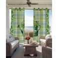 thumbnail image 4 of St. Patrick's Day Blackout Curtains 84 Inches Long, Green Shamrock Watering Can Leaf Plaid Thermal Insulated Black Out Curtains, Darken Window Curtain Drapes for Bedroom Living Room 42"x84" 2 Panels, 4 of 9