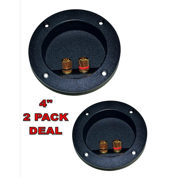 2 PACK SPEAKER ROUND DJ BOX TERMINAL CUP GOLD POST SUBWOOFER CABINET ENCLOSURE