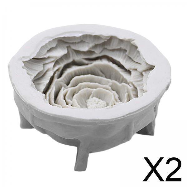 Molde de silicona,Peonía Vela de silicona Modelo de fundición Yeso de aromaterapia,Resina epoxi Adornos de molde de flores de fundición,Cera de yeso Estatua de arcilla Jabón de arte