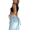 thumbnail image 4 of VISgogo - Camisetas sin mangas para mujer, decoración de cuerda de color sólido, cuello redondo, dobladillo irregular, camisetas cortas, chaleco simple informal VISgogo  moda, 4 of 5