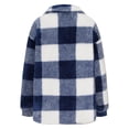 thumbnail image 5 of Womens Fuzzy Plaid Flannel Jacket 2026 Winter Casual Fall Sherpa Fuzzy Warm Zip Up Button Long Sleeve Coat Outwear, 5 of 5