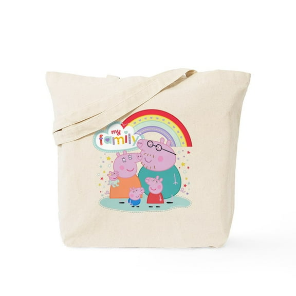CafePress - Peppa Pig: My Family - Unisex Canvas Tote Bag, Beige, 1-Piece