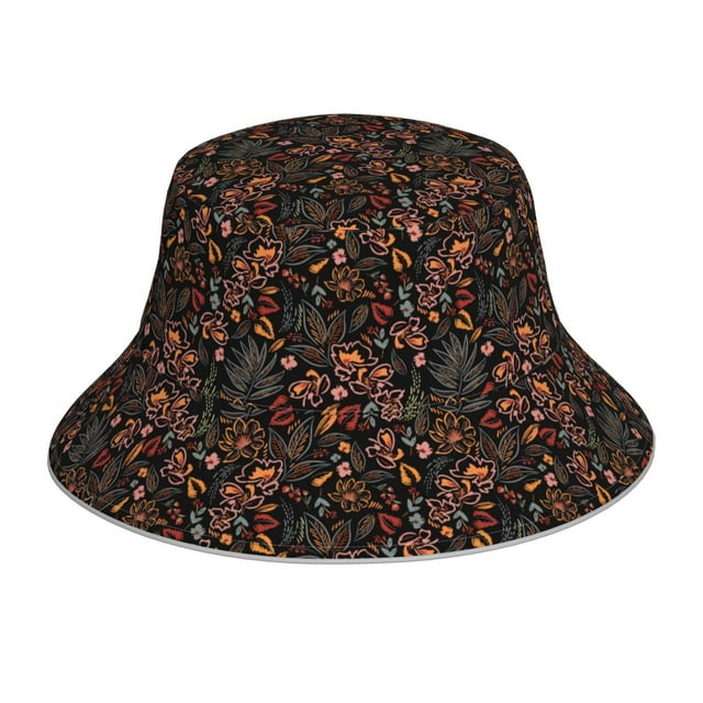Fotbe Floral Sombrero Tipo Pescador con Estampado – Sombrero de Sol de Algodón de Moda para Playa, Golf, Pesca
