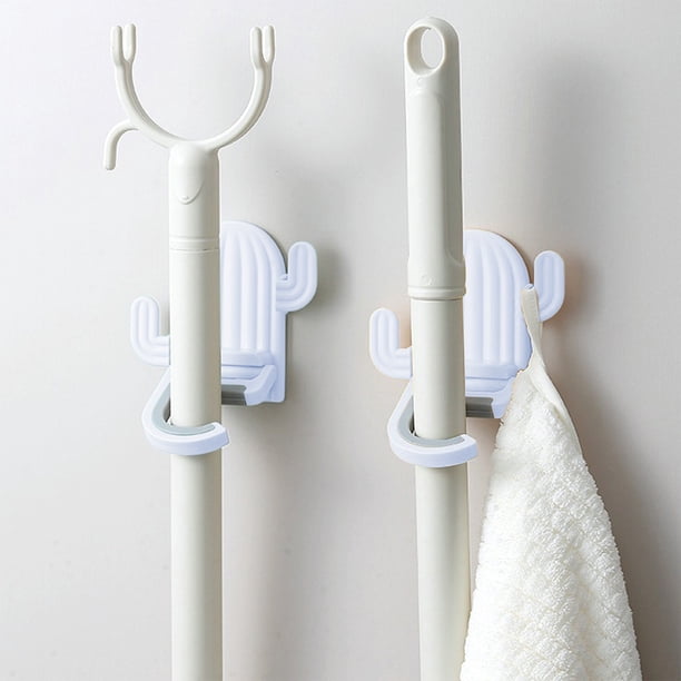 Organizadores de armario y almacenamiento, Organización y almacenamiento, Contenedores de almacenamiento, Gancho para trapeador, Gancho adhesivo multifuncional para colgar en la pared del baño, Gancho