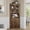 Vintage brown, variant on Gaderth Corner Cabinet, Tall Corner Storage Cabinet with Glass Door & Adjustable Shelves, 6-Tier Farmhouse Hutch with Storage for Living Room, Kitchen, Bathroom