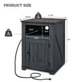 thumbnail image 6 of Farmhouse Side Table Bedroom Set of 2, Nightstand with Charging Station, End Table Side Table for Bedroom,Living Room, 6 of 6