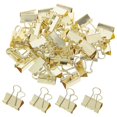thumbnail image 3 of Binder Clips Metal Paper Clips For Office Multi-Purpose Document Fixing Cute Office Supplies Golden 3.00X2.70X2.50CM Construction 48Pcs, 3 of 5
