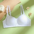 thumbnail image 2 of Trendy SMihono Women's Breathe T-Shirt Bra Breathable Wireless Bra Student Girls Full-Coverage Bras Comfort Push Up Bras White M, 2 of 3
