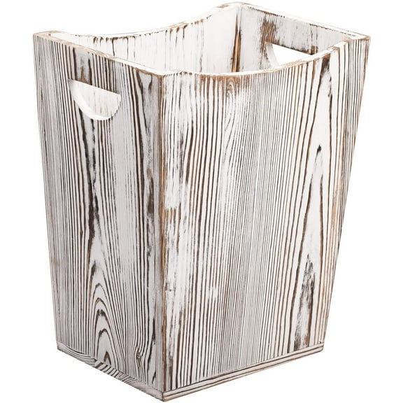 NEX Wood Trash Can, Rustic Farmhouse Style Wastebasket Bin