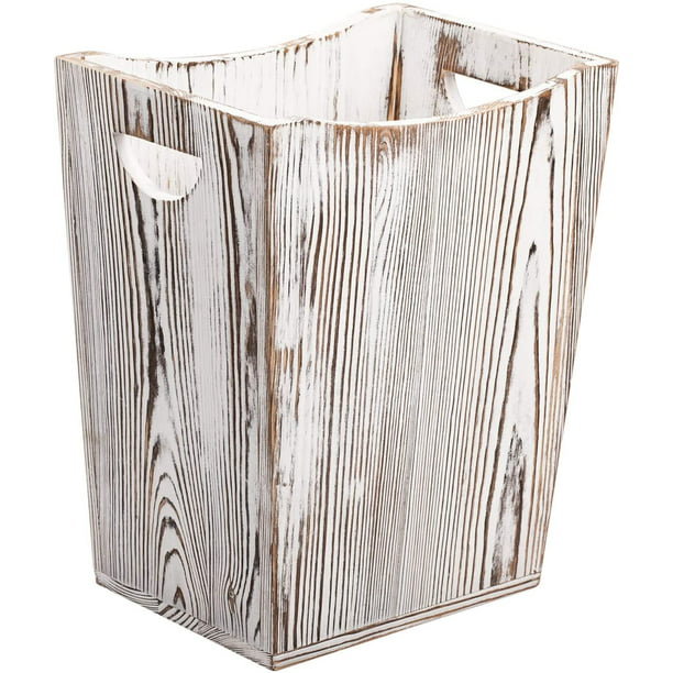 NEX Wood Trash Can, Rustic Farmhouse Style Wastebasket Bin 