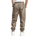 thumbnail image 4 of Havenx Camo Baggy Cargo Pants for Men Maple Leaf Print Elastic Waist Tapered Cargo Joggers with Pockets Straight Wide Leg Joggers Hunting Casual Fashion Loose Fit Y2k Clothing,Deep Green M, 4 of 5