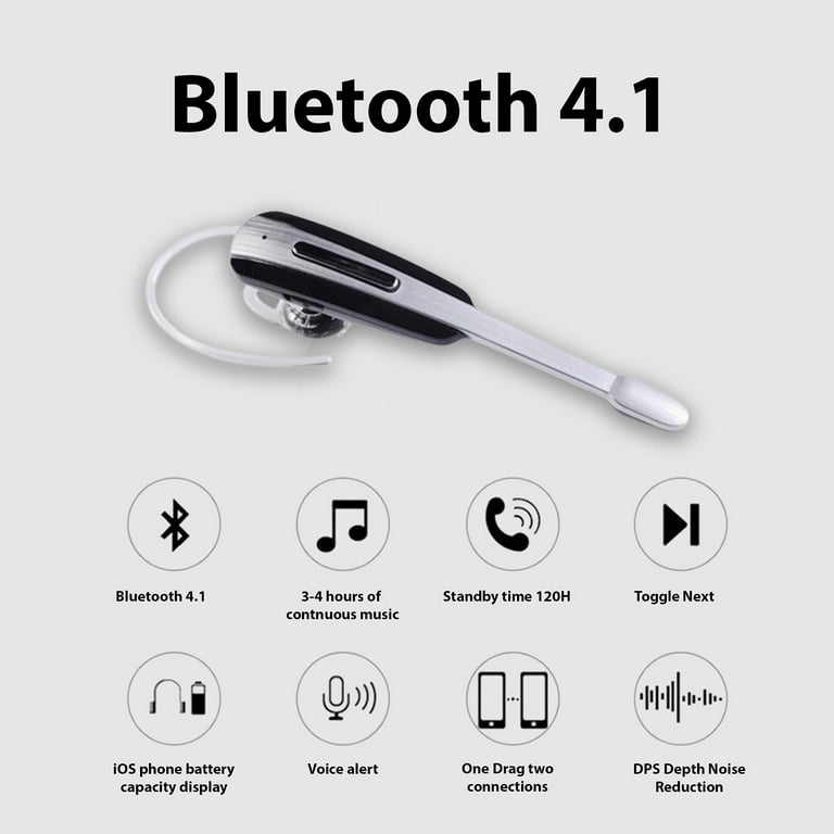 Headset Compatible with Apple iPhone 12 12 Pro 12 Pro Max 12 Mini In Ear Wireless Bluetooth Noise Canceling Earpiece White Gold