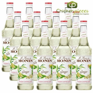Monin Premium Ginger Syrup, Spicy & Aromatic Beverage Flavoring, 750 mL (25.4 oz) Bottle, Case of 12
