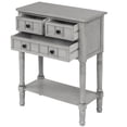 thumbnail image 2 of 31 Inch Tall Narrow Console Table with 3 Storage Drawers and Bottom Shelf, Slim Sofa Table Entryway Accent Table with Tapered Table Legs for Hallway, Living Room and Dining Room, Gray Wash, 2 of 7