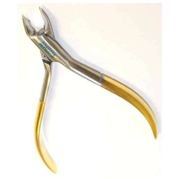 ToolUSA 4" Golden Handled Stainless Steel Cuticle Nippers | Double Spring Action | Precision ⅜" Clipping Blade | Elegant Personal Grooming Tool