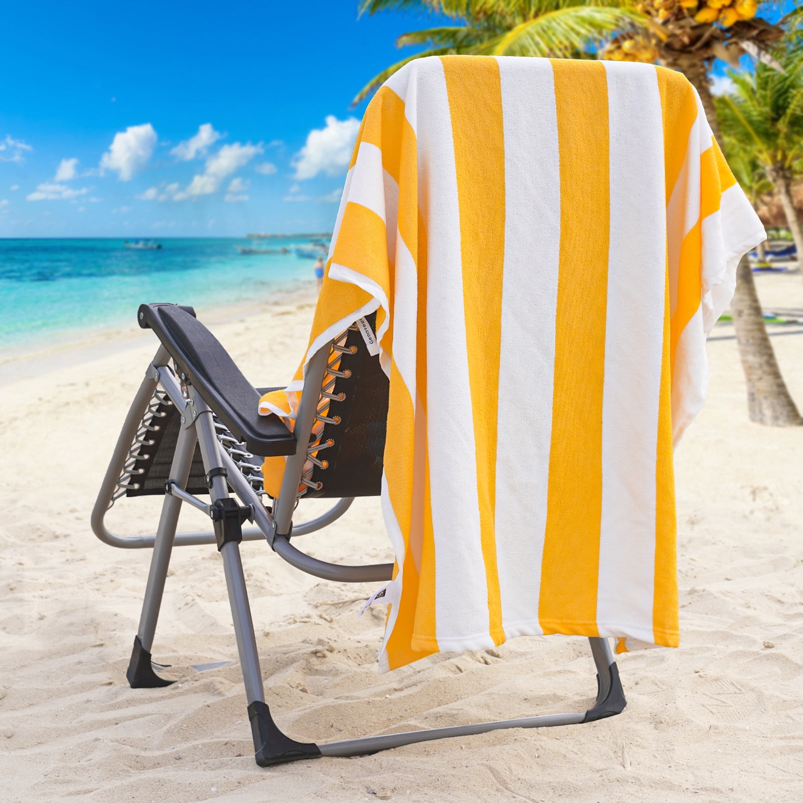 6 Pack Microfiber Cabana Stripe Beach Towel , Oversized Sand Free Quick Dry Super Absorbent Soft Plush Pool Towel , 72in x 36in Extra Large Outdoor Travel Towels