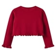thumbnail image 4 of WXFAZCVU Cardigan for Girls Fashion Lace Knit Sweater Ruffle Long Sleeve Button Fall Tops Size 3-4 Years, 4 of 4