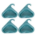 thumbnail image 3 of Triangular Sink Strainer Basket, Multifunctional Drain Basket Thickened All Round Hollow Hanging 4pcs  For  For Fruit Light Blue, 3 of 8