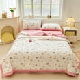 thumbnail image 2 of AZXY Summer Quilt,Cooling Comforter for Hot Sleepers,Froal Quilted Bedspreads,Reversible Stain Protection Coverlets Quilts,Air Conditioning Quilt Thin,100x150cm,Pink, 2 of 6