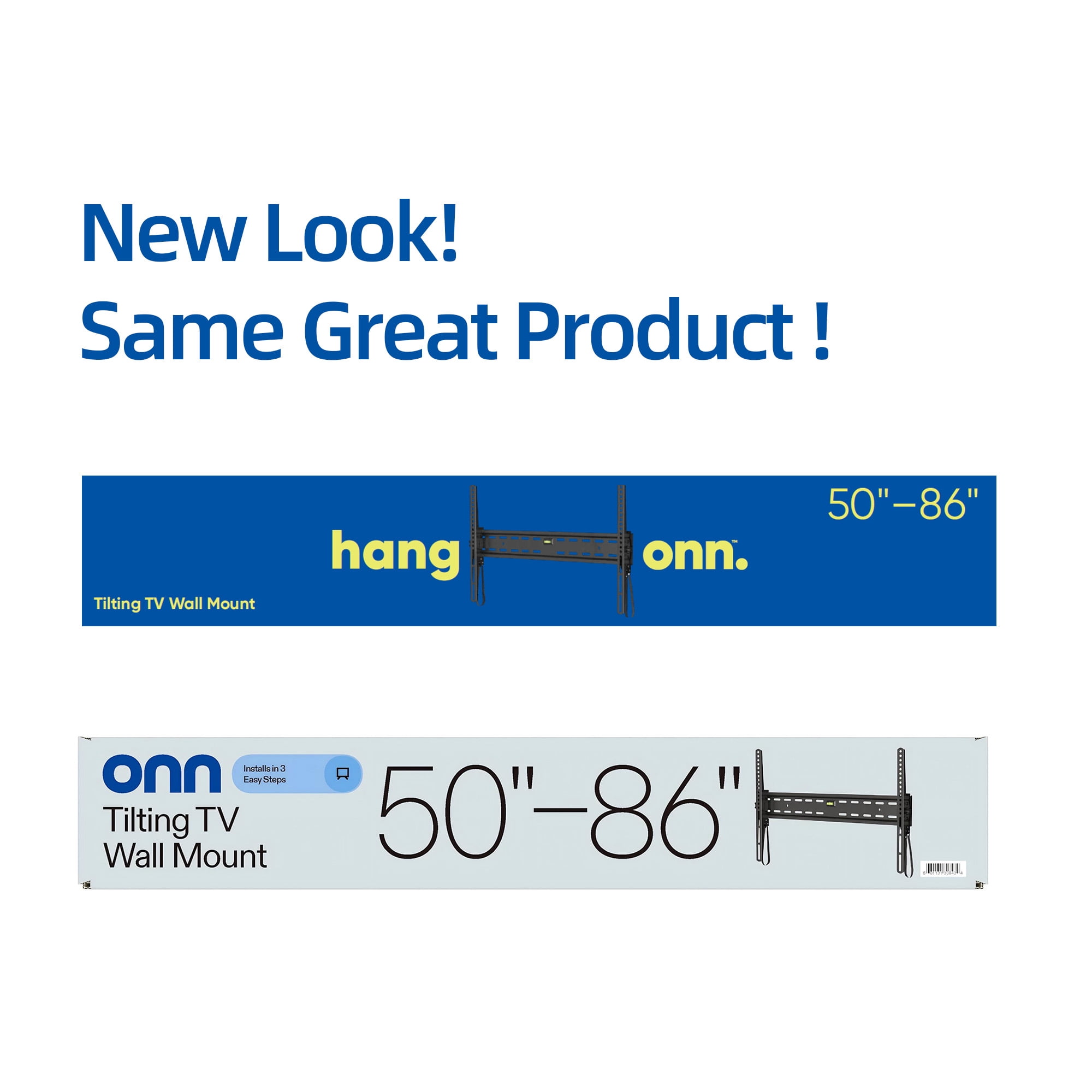 onn Tilting TV Wall Mount for 50" to 86" TV's, UL Listed, up to ±12° Tilting