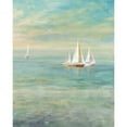 thumbnail image 3 of Nai, Danhui 20x24 Black Modern Framed Museum Art Print Titled - Sunrise Sailboats II Nautical, 3 of 5