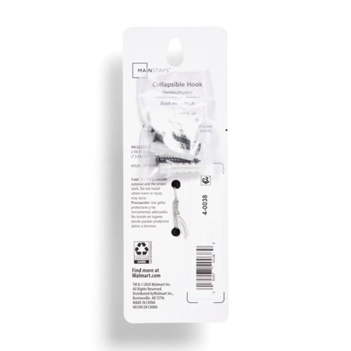 Mainstays Wall Mounted Flip-Down Coat Hooks, Clutter-Free Hanging, Black – 2 Pack