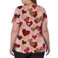 thumbnail image 5 of Stichou Valentines Scrub Tops for Women Plus Size Love Heart Print Funny Short Sleeve Nurse Working Uniforms Lightweight V Neck Workout Clothes with Pockets Light pink 5XL, 5 of 6