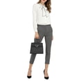 thumbnail image 6 of INSPIRE CHIC Women's Back to School Tie Neck Button Down Work Long Sleeves Blouse Shirts XS White, 6 of 9