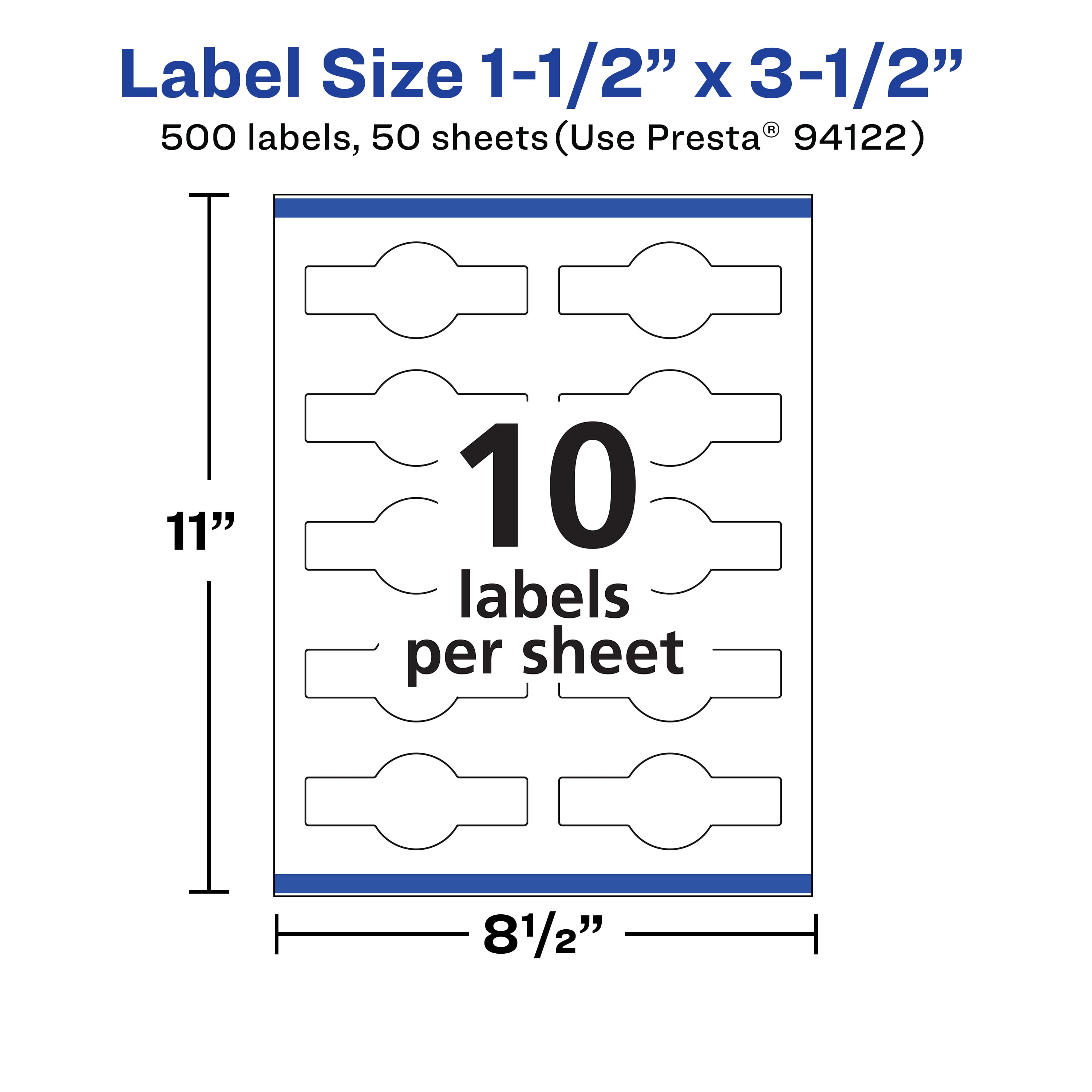 Avery Matte White Wraparound Labels, 1-1/2" x 3-1/2", 500 Total