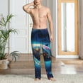 thumbnail image 4 of KLL Mens Pajama Pants for Men,Mens Lounge Pants,Funny Gifts for Men,Men's Pajama Bottoms-Vintage Colorful Patterned Dolphin, 4 of 5
