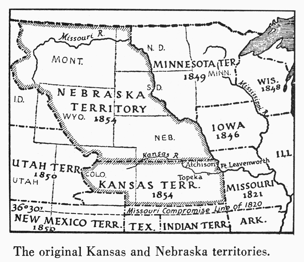 Kansas-Nebraska Map 1854