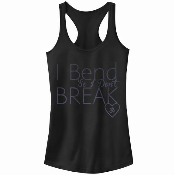 Junior's CHIN UP Bend So Don't Break Racerback Tank Top Black 2X Large