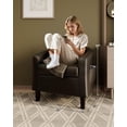 thumbnail image 5 of Living Room Chairs Accent Barrel Chairs Set of 2 Faux Leather Club Armchairs with Soft Padded Seat for Bedroom Waiting Reading Room(Black), 5 of 6