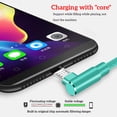 thumbnail image 4 of facefd Fast Charging Cable Double Elbow Data Cord Replacement for Android Mobile Phone Micro USB Interface, Green, 1m, 4 of 5