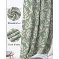 thumbnail image 3 of Flower Floral Blackout Curtains for Bedroom Living Room Darkening Curtains 54 Inch Long Green Grey Silhouette Nature Patterns Short Curtain for Small Window Treatment Grommet Drapes 42"x54"x2, 3 of 9