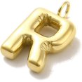 thumbnail image 2 of 1Pcs Jewelry Making Charms 304 Stainless Steel Pendants Real 14K Gold Plated for Women DIY Necklace Bracelet Earring Jewelry Craft Making Balloon Puff Initial Charms Letter R 24x14.5x5mm Hole: 4mm, 2 of 3