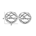 thumbnail image 4 of 6 Inch Decorative Spheres, Aluminum, Asymmetrical Curves, Modern, Silver, Saltoro Sherpi, 4 of 4