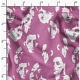 thumbnail image 2 of Soimoi Pure Silk Pink Fabric By the Yard - 42 Inch Wide - Human Face Textile - Artistic Human Face Patterns for Stylish Creations Printed Fabric, 2 of 6