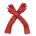 thumbnail image 5 of Ljudmp Womens Sparkly Sequins Long Gloves Elastic Full Finger Gloves Glitter Costume For Female Evening Bridal Wedding Party Christmas Red, 5 of 5