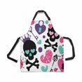 thumbnail image 1 of HATIART Adjustable Bib Apron for Women Men Girls Chef with Pockets Happy Simple Pattern Skull Novelty Kitchen Apron for Cooking Baking Gardening Pet Grooming Cleaning, 1 of 1