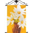 thumbnail image 1 of Marguerites Dorées Peintes à la Main Huile sur Toile Verticale 29.5 X 42 Po., 1 of 1
