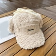 thumbnail image 3 of D GROEE Ladies Ear protective Baseball Winter Ladies Hat Earflaps Ear Thickened Plush Long Brim Sunshade Solid Color Lace Up Strap Windproof Lei Beige, 3 of 8