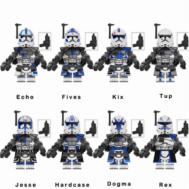 Set de 8 Figuras de Soldados Clones Tropas Estrella, Minifiguras de Bloques de Construcción ABS, Juguete de Colección para Niños y Fans