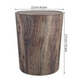 thumbnail image 2 of FRCOLOR Swing Lid Trash Can For Bathroom Kitchen And Bedroom Round Trash Can With Lid Small Imitation Wood Grain Garbage Bin For Home And Office Use, 2 of 8