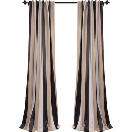 Half Price Drapes Georgetown Striped Blackout Thermal Rod Pocket Single Curtain Panel