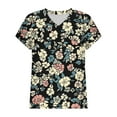thumbnail image 5 of Daisy Print T-Shirts for Womens V Neck Tee Short Sleeve Tops Loose Fit Tunic Blouses Cute Gym Workout Clothes, 5 of 5