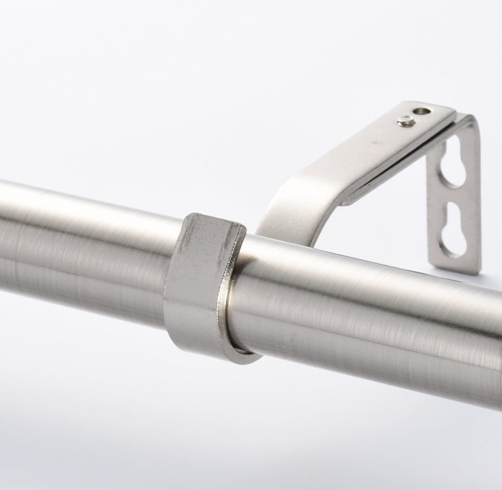 Lumi 1" Brushed Nickel Knob Adjustable Curtain Rod, 72-144"