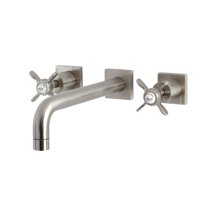 Kingston Brass KS6028BEX Essex Two-Handle Wall Mount Roman Tub Faucet, Brushed Nickel