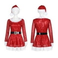 thumbnail image 6 of SGMVNU Santa Costume for Women Velvet Santa Costume Cosplay Christmas Dress Hooded Min Dress with Belt for Christmas(yw251204_1-Red, M), 6 of 8